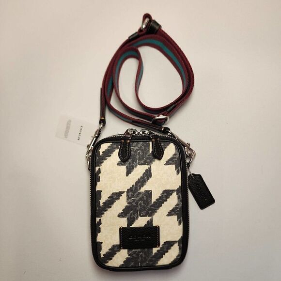 Coach CJ672 STANTON CROSSBODY WITH HOUNDSTOOTH PRINT - Picture 1 of 4